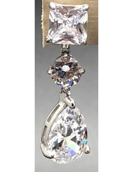 Pendiente plata cristal