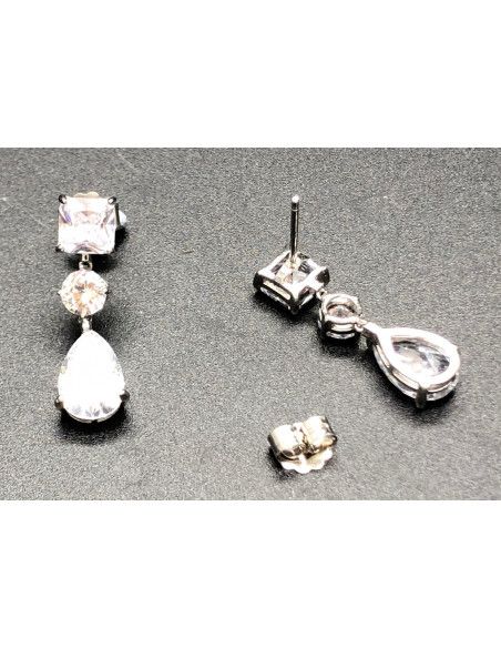 Pendiente plata cristal