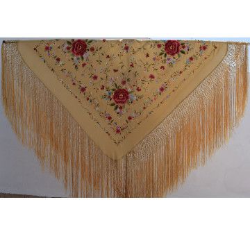 Mantón mano seda 140cm 2