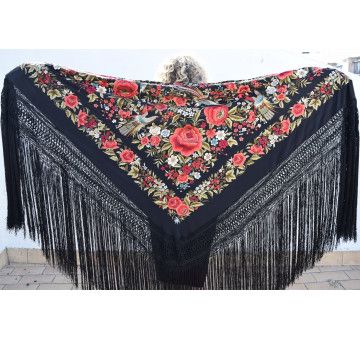 Mantón mano seda 140 cm 2