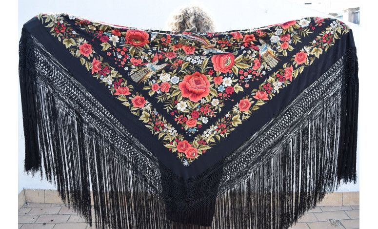 Mantón mano seda 140 cm