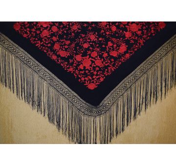 Mantón mano seda 140 cm 2