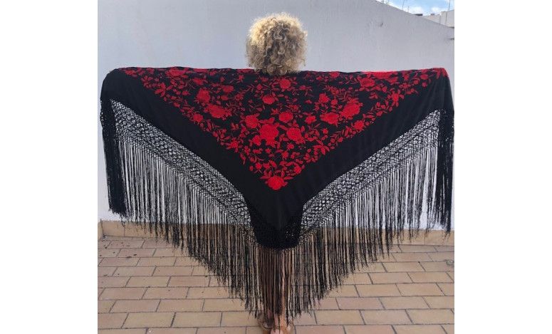 Mantón mano seda 140 cm