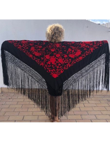 Mantón mano seda 140 cm