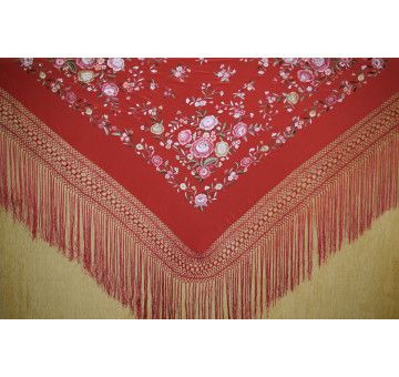 Mantón mano seda 145cm 2