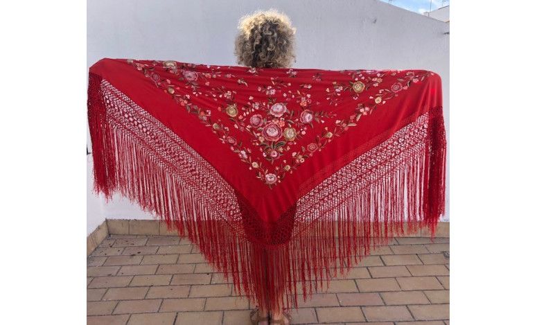 Mantón mano seda 145cm