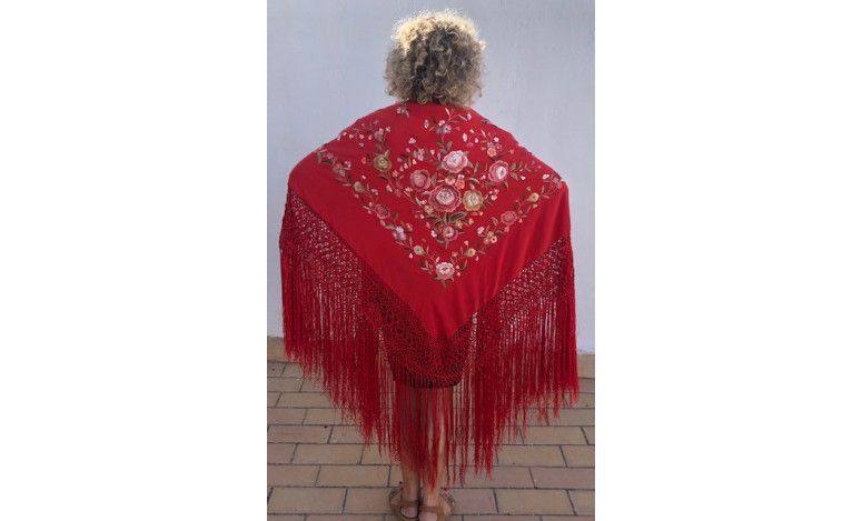 Mantón mano seda 145cm