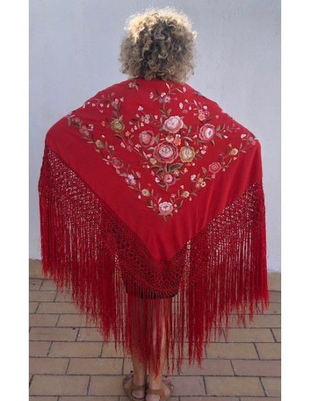 Mantón mano seda 145cm