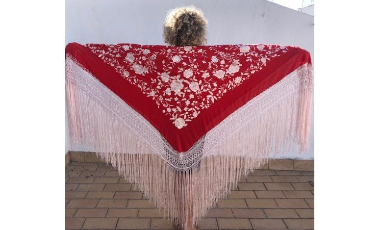 Mantón mano seda 140 cm