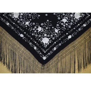 Mantón mano seda 140cm 2