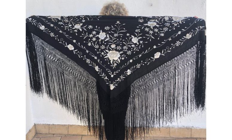 Mantón mano seda 140cm
