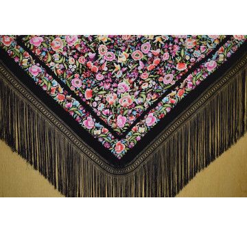 Mantón mano seda 140cm 2
