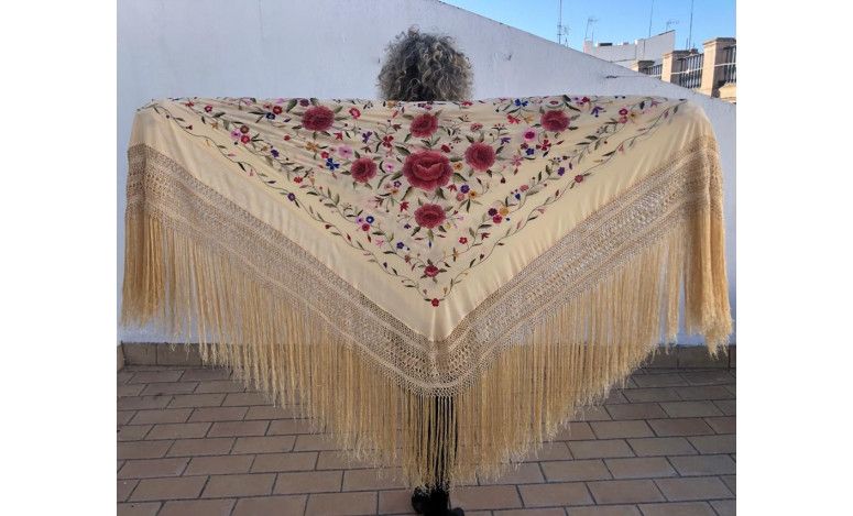 Mantón mano seda 140cm