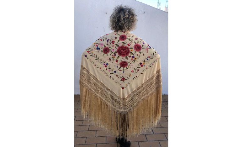 Mantón mano seda 140cm