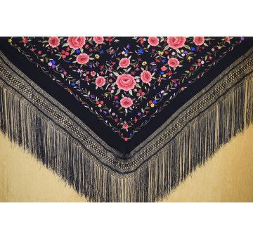 Mantón mano seda 140cm 2