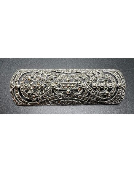 Broche plata y marcasitas