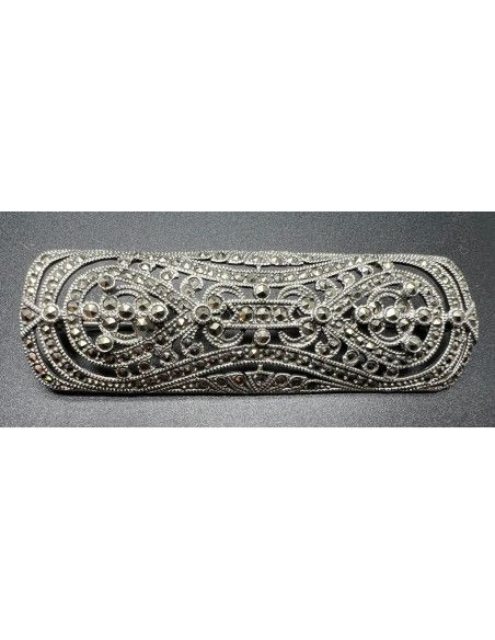 Broche plata y marcasitas
