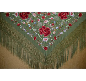 Mantón mano seda 140cm 2