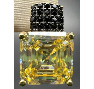 Pendiente topacio micro pave negro plata 2