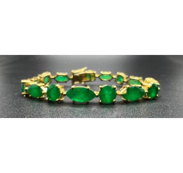 Pulsera esmeralda plata 2