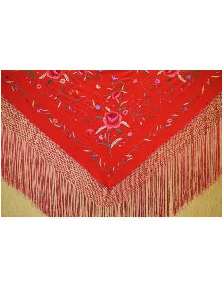 Mantón bordado a mano en seda 115 cm