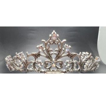 Tiara rodio cristales y circonitas