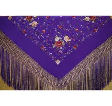 Mantón mano seda 135cm 2