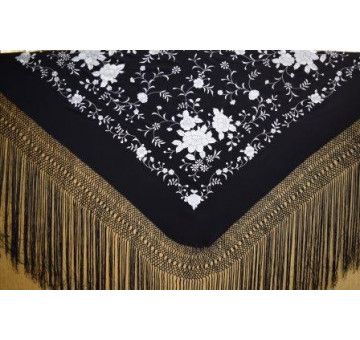 Mantón mano seda 135cm 2