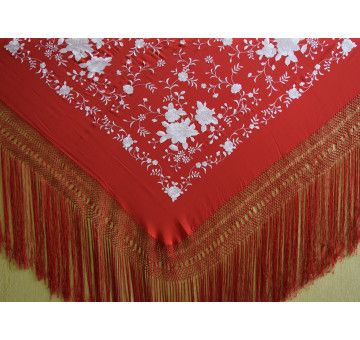 Mantón mano seda 135cm 2