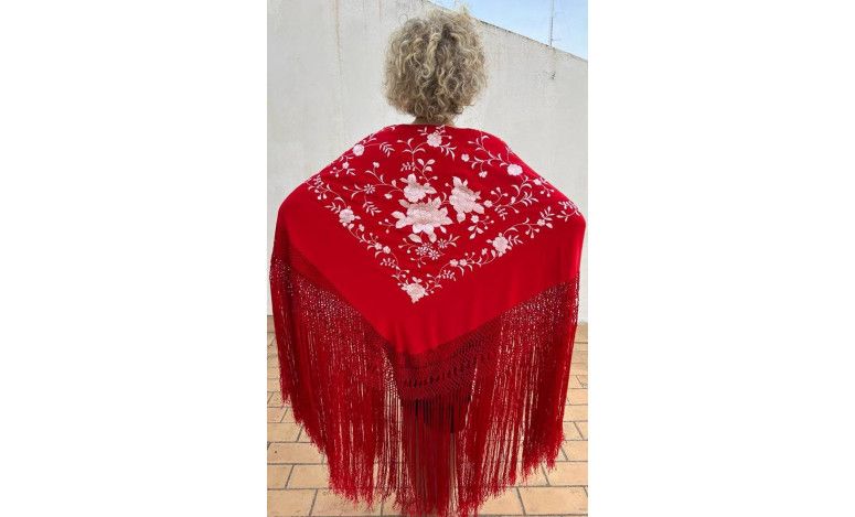 Mantón mano seda 135cm