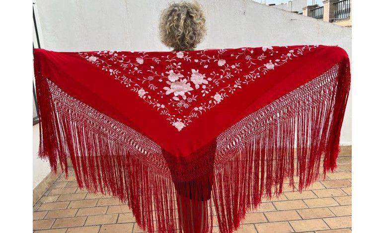 Mantón mano seda 135cm
