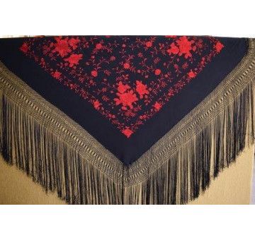 Mantón mano seda 135cm 2