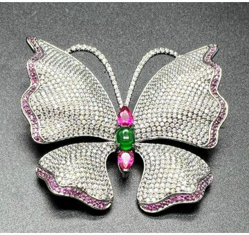 Broche mariposa plata