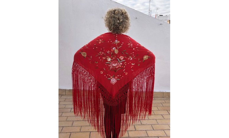 Mantón mano seda 115cm