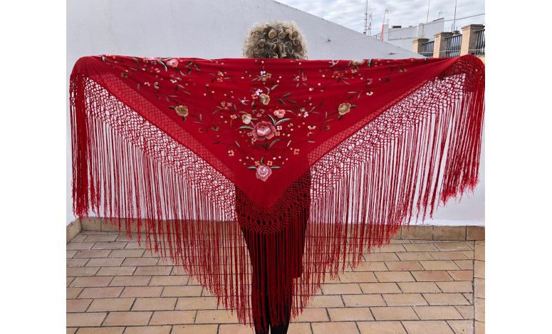 Mantón mano seda 115cm