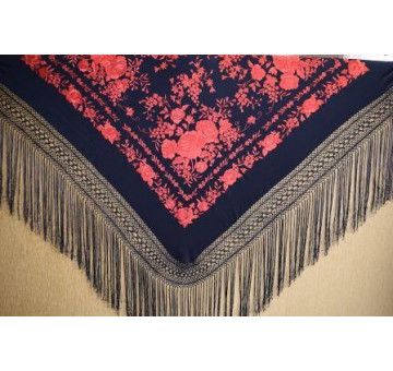 Mantón mano seda 140cm 2