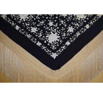 Mantón mano seda 140cm 2