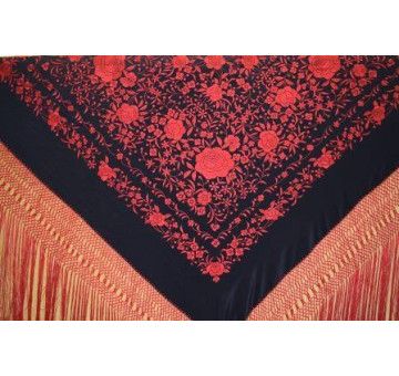 Mantón mano seda 140cm 2
