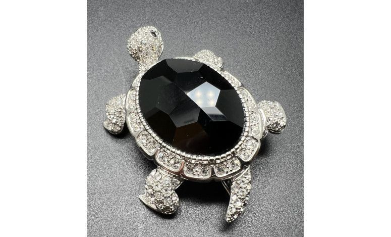 Broche tortuga plata