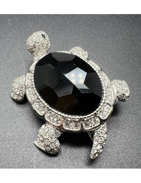 Broche tortuga plata