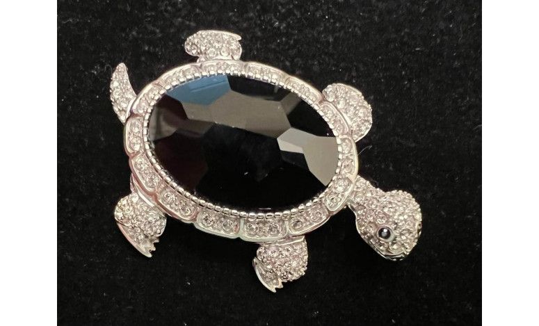 Broche tortuga plata