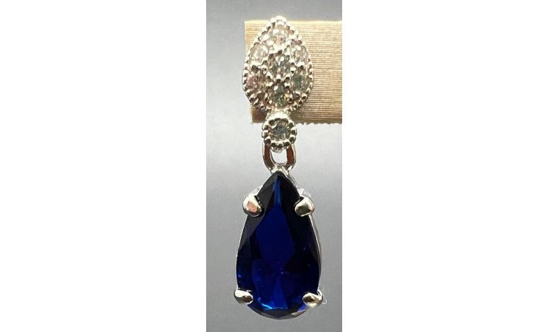 Pendiente zafiro plata
