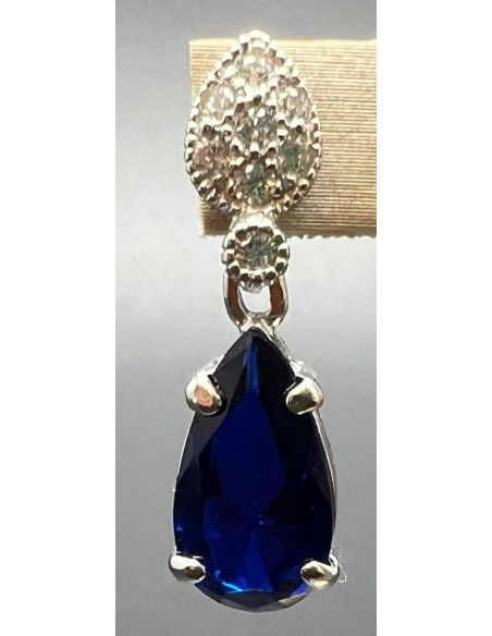 Pendiente zafiro plata