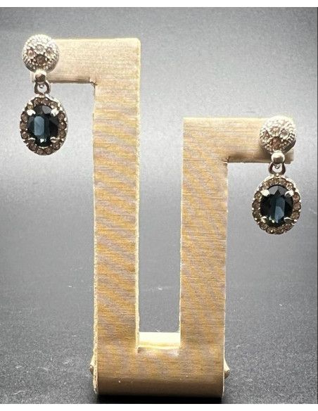 Pendiente zafiro plata