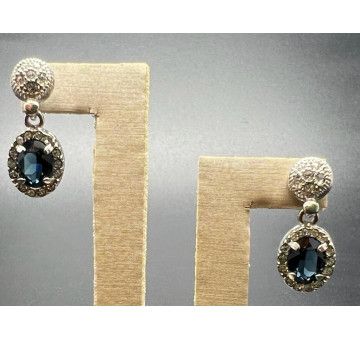 Pendiente zafiro plata 2