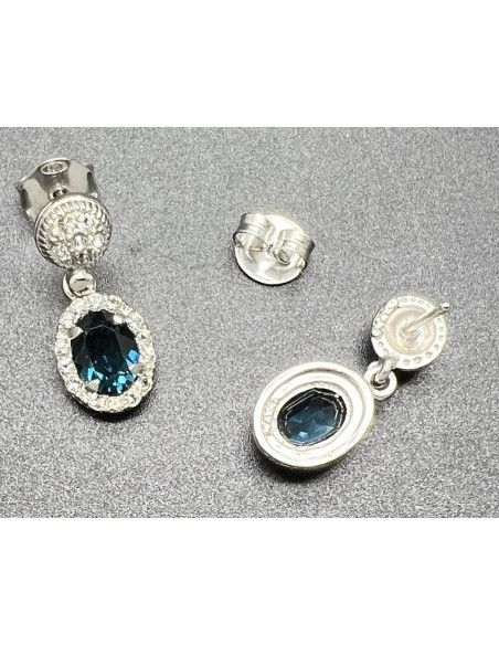 Pendiente zafiro plata