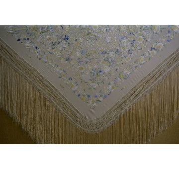 Mantón mano seda 140cm 2