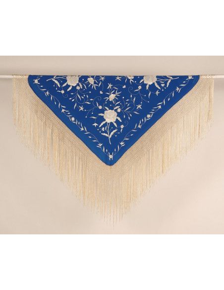 Mantón bordado a mano en seda 115 cm