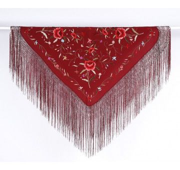 Mantón bordado a mano en seda 115 cm 2