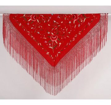 Mantón bordado a mano en seda 115 cm 2